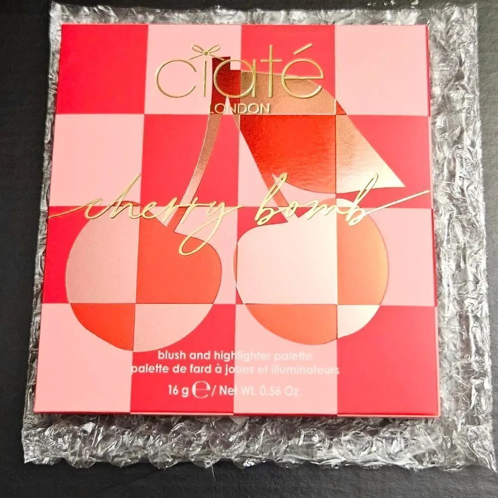 CIATE LONDON Cherry Bomb Blush & Highlighter Palette NEW light medium